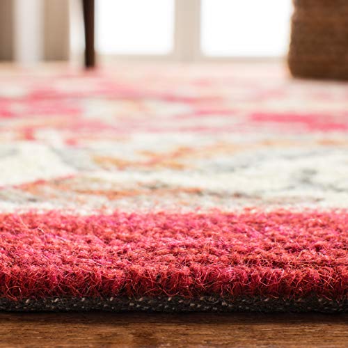SAFAVIEH Chelsea Collection Runner Rug - 2'6" x 14', Red, Hand-Hooked French Country Wool, Ideal for High Traffic Areas in Living Room, Bedroom (HK141C) - color: Red, size: 2'6" x 14' (Runner)