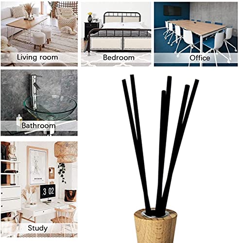 100PCS Reed Diffuser,7 Inch Aromatherapy Diffuser Black Fiber Sticks-Black Reed Diffuser Sticks for Home Office Spa and Bedroom - color: Black