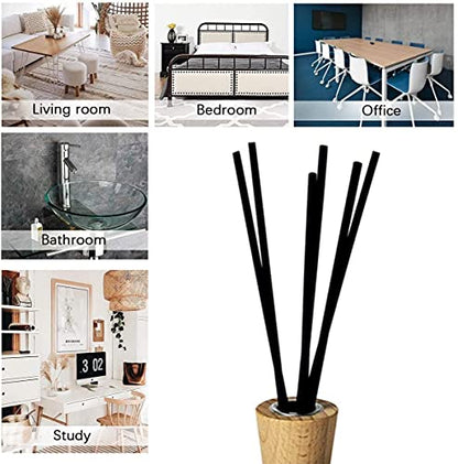 100PCS Reed Diffuser,7 Inch Aromatherapy Diffuser Black Fiber Sticks-Black Reed Diffuser Sticks for Home Office Spa and Bedroom - color: Black