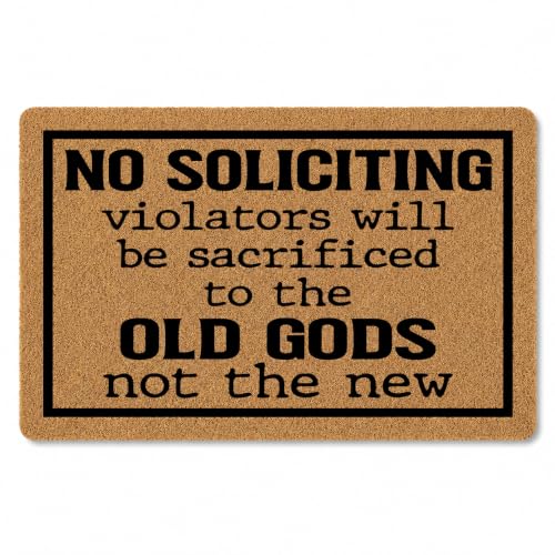Welcome Door Mat Outdoor Indoor Entrance Low-Profile Floor Mats Non Slip Durable Entrance Rugs for Entry, Patio, High Traffic Areas Front Door, 17" x 29.5" (No Soliciting Violators will be Sacrificed) - color: No Soliciting Violators Will Be Sacrificed