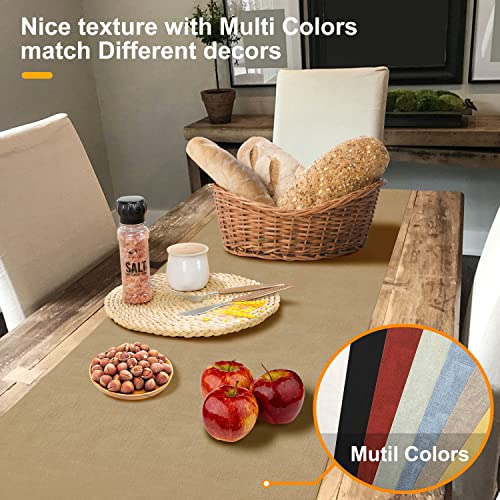 Wipeable Table Runner, Thick Farmhouse Dresser Runner, Rustic for Kitchen, Bedroom, Living Room, Indoor and Outdoor (36'', Camel Brown) - size: 36''(Fits Length 20''-28'' Table)