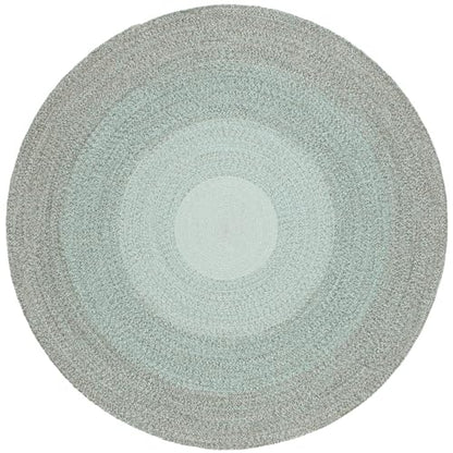SAFAVIEH Cape Cod Collection Area Rug - 6' Round, Green, Handmade Braided Cotton, Ideal for High Traffic Areas in Living Room, Bedroom (CAP242Y) - color: Green, size: 6' (Round)
