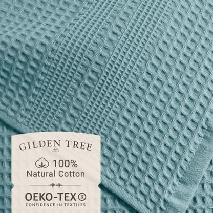 GILDEN TREE Waffle Towel Set Quick Dry Thin | 2 Bath Towels | 2 Hand Towels | 2 Washcloths, Classic Style (Seafoam) - color: Seafoam, size: Bath Towel Set