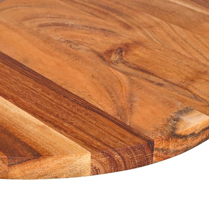 GoCraft Acacia Wood Round Cutting Board with Handle – 12x12 Inches | Rustic Wooden Cheese Board | Charcuterie Tray | Natural Rustic Kitchen Chopping Board | Farmhouse Food Prep & Serving Platter