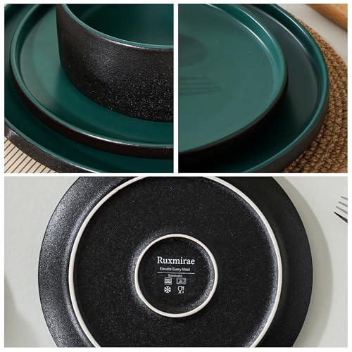 Stoneware Cereal & Soup Bowls Set of 4, 6 Inch, Matte Green | Matte Glaze Ceramic, For Breakfast & Oatmeal, Microwave Safe, Dishwasher Safe - color: Green, size: Cereal Bowls Set (4PCS)