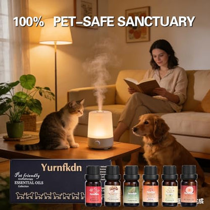 Pet Friendly Aromatherapy Essential Oils Collection,Safe for Dogs and Cats,Natural Relaxation and Stress Relief,Suitable for Aromatherapy Diffuser Bottles,Incense Sticks, and Candles Making (6, small) - size: 0.34 Fl Oz (Pack of 6)