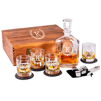 Personalized Whiskey Decanter Set, Whiskey Decanter Sets for Men, Customized Gifts for Men, Whisky Decanter Sets, Bourbon Decanter Set, Engraved Custom Scotch Glasses Liquor Lovers for Christmas