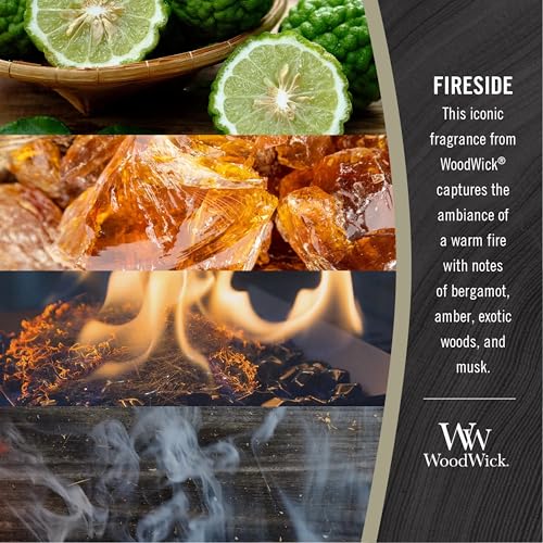 WoodWick Large Hourglass Fireside Candle, Premium Soy Blend Wax, Crackles as it burns, Perfect for Gifting, 21oz - color: Fireside, size: 21.5oz