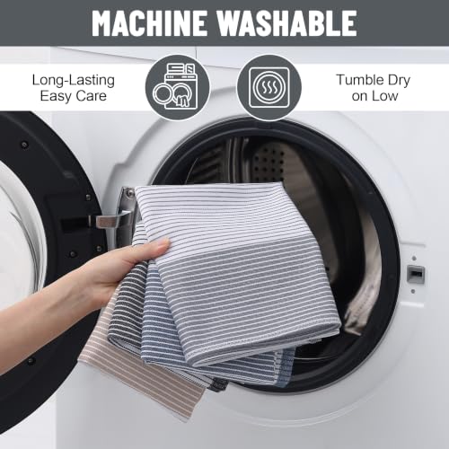 Homaxy Premium 100% Cotton Kitchen Towels 18"x28", 6 Pack, Grey | Large Kitchen Hand Towels, Soft and Absorbent Tea Towel, Dish Towels with Hanging Loops - color: Grey, size: 18 x 28 - 6 Pack