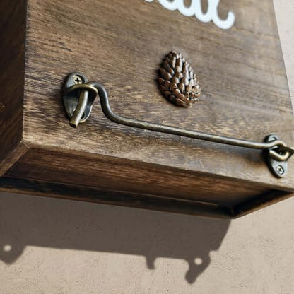 eBun Narrow Wood Mail Holder | Wall Mount, No-Drill Magnetic, Vertical Letter Slot, Entryway Decor - color: 1-pack Letters No Key Holder