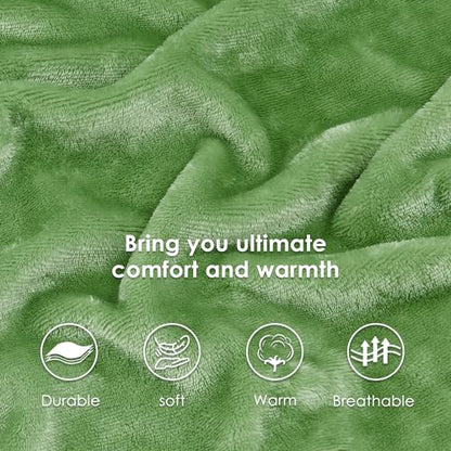 Sherpa Fleece Throw Blanket, Sage Green, 50x60 inches | Double-Sided Super Soft Luxurious Plush Blanket Throw Size - color: Sage Green, size: 50"×60"