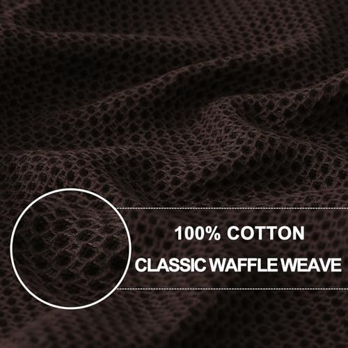 Homaxy 100% Cotton Waffle Weave Kitchen Dish Cloths 10-Pack, Dark Brown | 12 x 12 Inches, Ultra Soft Absorbent Dish Towels, Quick Drying Dish Rags with Hanging Loop - color: Dark Brown, size: 12 x 12 - 10 Pack