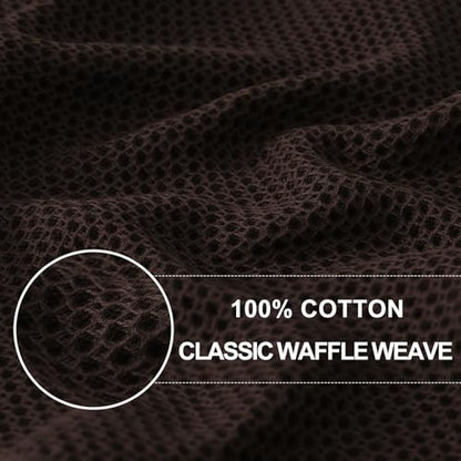 Homaxy 100% Cotton Waffle Weave Kitchen Dish Cloths 10-Pack, Dark Brown | 12 x 12 Inches, Ultra Soft Absorbent Dish Towels, Quick Drying Dish Rags with Hanging Loop - color: Dark Brown, size: 12 x 12 - 10 Pack