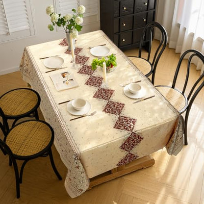 Rectangle Heavy Duty Vinyl Tablecloth Flower Gold Waterproof Oil-Proof Table Cloth Wipeable Fabric Table Cover Protector for Banquet Gathering Birthday Use（Gold Metallic Flower 54"x78"） - color: Gold Metallic Flower