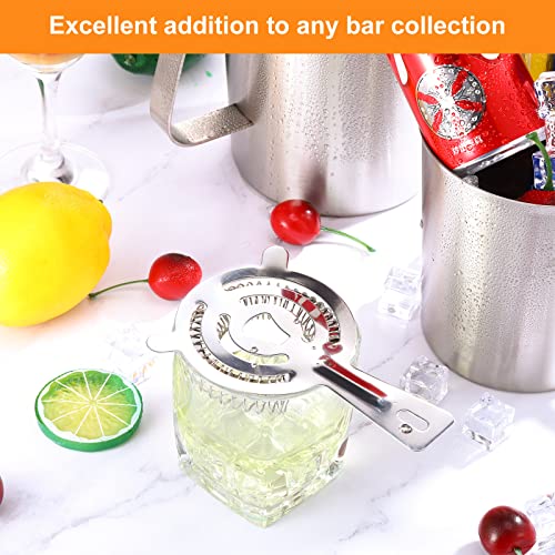 16 Pcs Bar Bartender Strainer Stainless Cocktail Strainers | 5.5 Inch Steel Silver Shaker Ice Bar Shelf for Hawthorne Bartenders Mixologists Drinking Water Filtering