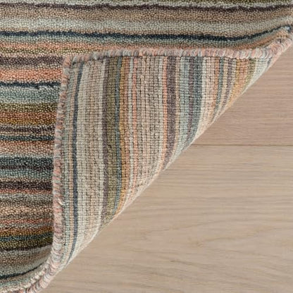 Dash & Albert Brindle Clay Striped Hand Loom Knotted Wool Rug, 6'x9' | Stripe Hand Loom Knotted Wool Rug, 6' X 9', Clay Striped Pattern - color: Clay, size: 6' x 9' (Rectangular)