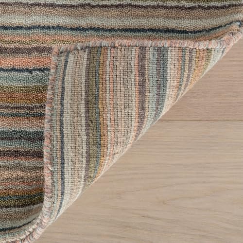 Dash & Albert Brindle Clay Striped Hand Loom Knotted Wool Rug, 9'6"x13'6" | Stripe Hand Loom Knotted Wool Rug, 9.5' X 13.5', Clay Striped Pattern - color: Clay, size: 9'6" x 13'6" (Rectangular)