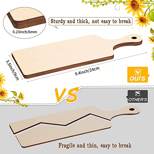 8 Pcs Mini Wooden Cutting Board for Craft with Handle 9.45 x 3.54 Inch Small Thicken Charcuterie Chopping Cooking Serving Tray Cutting Board for Cheese Fruit Kitchen Home Kitchen Decor