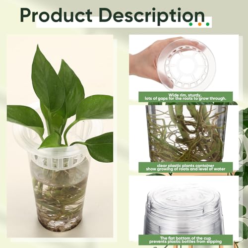 35 Pcs Plastic Plant Propagation Station Desktop Terrariums Plant Tabletop Vase with Hydroponic Baskets for Indoor Home Office Desktop Decor (4.25'',4.57'',5.47'') - size: 4.25'', 4.57'', 5.47''