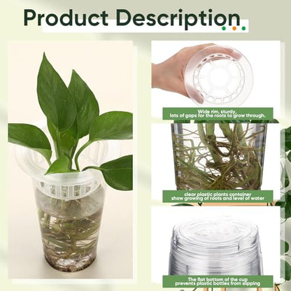 35 Pcs Plastic Plant Propagation Station Desktop Terrariums Plant Tabletop Vase with Hydroponic Baskets for Indoor Home Office Desktop Decor (4.25'',4.57'',5.47'') - size: 4.25'', 4.57'', 5.47''