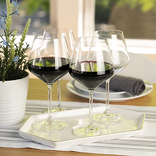 Spiegelau Style Burgundy Wine Glasses, Crystal Clear Red Wine Glasses for Pinot Noir, Elegant Glassware, Wedding Gifts, Birthday Gifts for Women and Men, Home Bar Accessories, 22.6 oz, Set of 4 - style: Burgundy Glasses