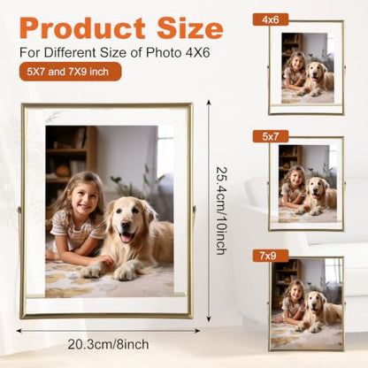 3 Pack Gold Floating Frame 8x10 Floating Picture Frame Holds 8x10in 6x8in 5x7in Photo, Gold Metal Frames for Anniversary, Birthday or Wedding, Home or Office Décor - size: 8x10