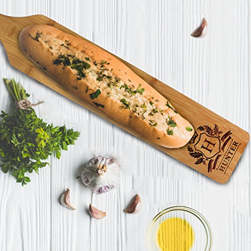 The Wedding Party Store Custom Engraved Cheese and Crackers Serving Board - Personalized Bamboo Wood Appetizer, Meat, Bread Platter