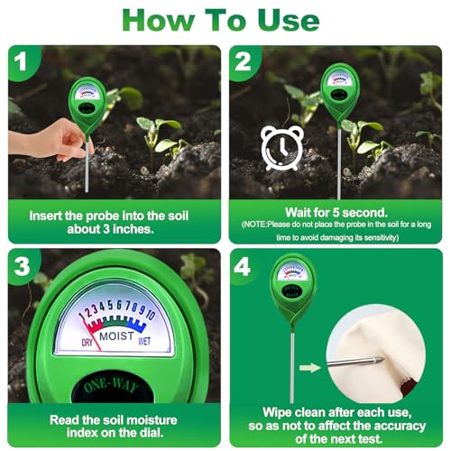 Soil Moisture Meter, Hygrometer Soil Tester for Plants, Moisture Sensor, Soil Moisture Sensor Without Battery, Ideal Garden Tool for Lawn, Indoor and Outdoor Use (3)