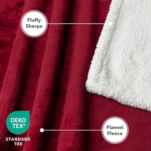 PetAmi Dog Blanket Small Medium Pet Cat Puppy Kitten, 40x29 Mini, Dark Red | 460 GSM, Soft Sherpa Fleece Throw, Reversible Plush Couch Cover Protector Crate Carrier Sofa Bed Car Seat, Machine Washable - color: Wine, size: Medium - 29 X 40 Inches