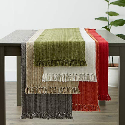 DII Variegated Tabletop Collection, Table Runner3x108, Off-White - color: Off-white, size: Table Runner, 13x108"