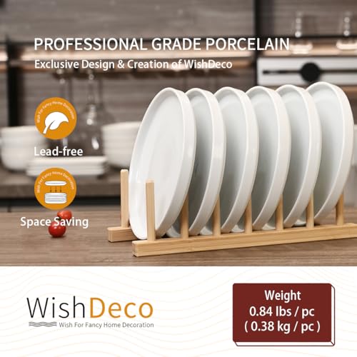 Ceramic Appetizer Plates Set of 6, Small Dessert Plates 7 inch, White Round Salad Plate, Porcelain Dinner Dishes for Cake, Waffle, Pasta, Microwave & Dishwasher Safe - color: White 7 inch