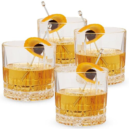 Spiegelau Perfect Serve Single Old Fashioned Glass Set of 4 - Lowball Cocktail Glasses, European-Made Crystal, Dishwasher Safe, Professional Quality Cocktail Glass Gift Set - 9.5 oz - style: S.O.F.