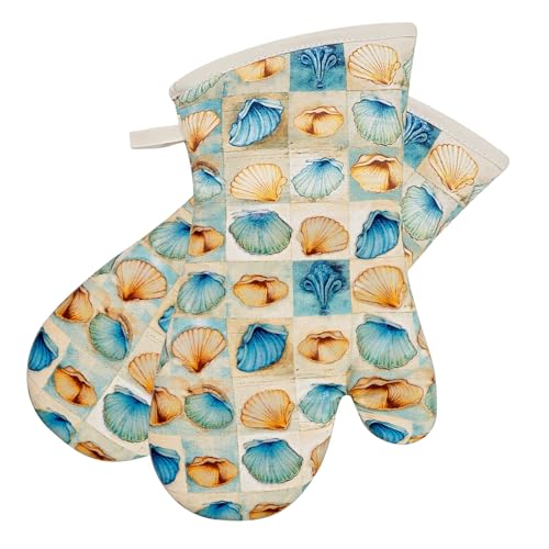 Oven Mitts Gloves 1 Pair Heat Resistant 480 ℉ Non Slip Clear Silicone Printed Shell Comfortable Cotton Lining Kitchen Men Cooking Barbecue Machine Washable (Shell, Beige Mitts) - color: Shell, Beige Mitts