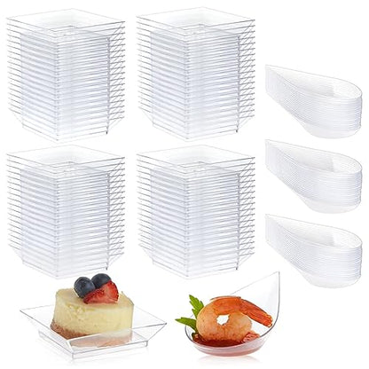 Juvale Appetizer Plates & Teardrop Spoons Set - With Plastic Appetizer Spoons - Durable Disposable Construction - Disposable Dishes & Party Supplies - 72-Piece 2.5" Plates & 3.75" Utensils, Black