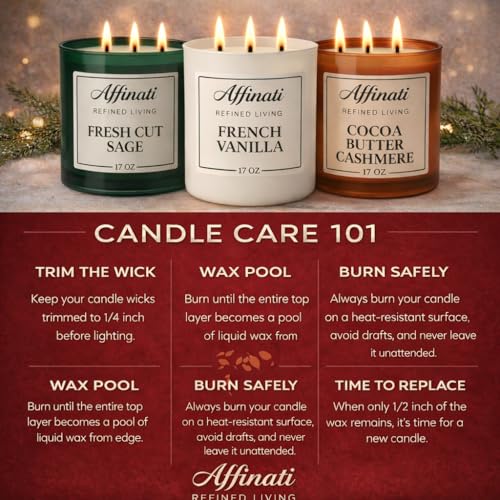Affinati Lavender Vanilla 17 oz 3-Wick Luxury Soy Blend Candle