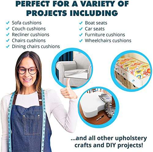 Foamma 2" x 21" x 21" High Density Upholstery Foam, Chair Cushion Square Foam for Dining Chairs, Wheelchair Seat Cushion Replacement - color: High Density, size: 2" x 21" x 21"