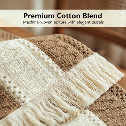 Textured Macramé Table Runner, Cotton and Jute Blend, 30 x 140 cm for Dining, Parties, and Everyday Home Décor (Textured Macramé Table Runner)