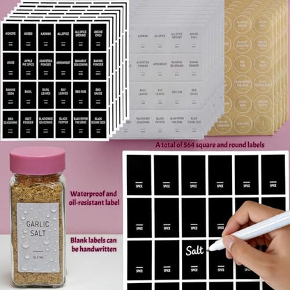 Pink Spice Jars with Labels - 24 Glass Spice with Shaker Lids & Airtight Plastic Caps - 4oz Complete Seasoning Containers Organizer Set for Cabinet, Drawer & Rack (Deeppink) - color: Deeppink