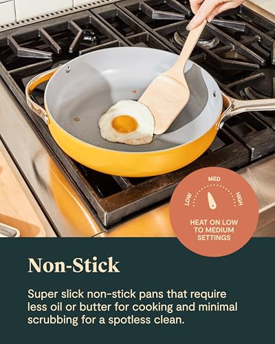 Caraway 16-Piece Deluxe Non-Stick Ceramic Cookware Set | Pots, Frying Pans, Lids and Kitchen Storage, PFAS and PFOA Free, Oven Safe Pan Set and Compatible with All Stovetops, Navy - size: 16pc Set