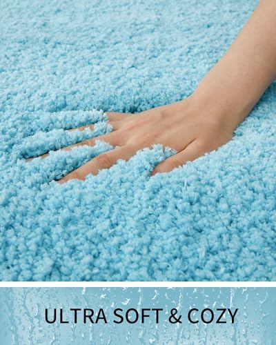Toilet Rugs U-Shaped Mat 24x22, Contour Bathroom Mat - Ultra Soft & Absorbent Microfiber, Quick-Dry, Machine Washable with High Density Foam Latex Non Slip Backing, Teal - color: Teal, size: 24" X 22"(Toilet Rug)
