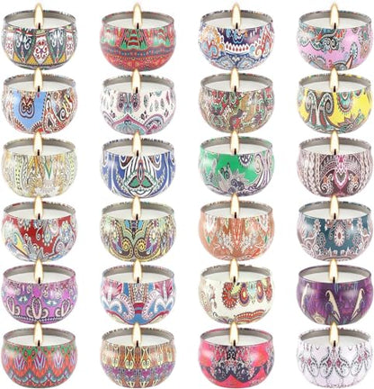 WPONSZU Scented Candles Gift Set, 2.5 oz Soy Wax Aromatherapy Candle for Home, Romantic Candles Gift for Mother Day Christmas Valentines Birthday (24 Pack) - color: Multi-Color3