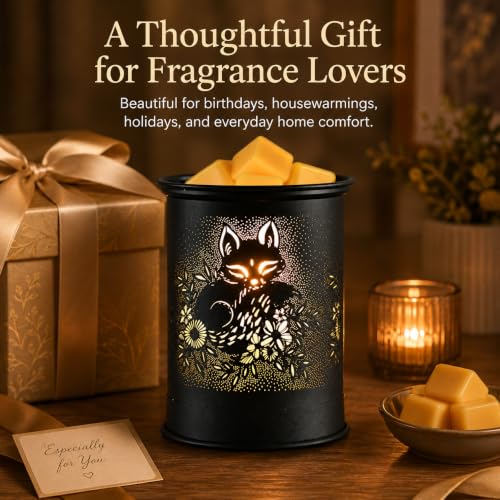 Wax Melt Warmer Metal Wax Warmer for Scented Wax Candle Wax Burner(Fox) | Electric Fragrance Candle Oil Burner 2 in 1 Wax Melts as Gifts for Moms Grandma Women Girls - style: Fox