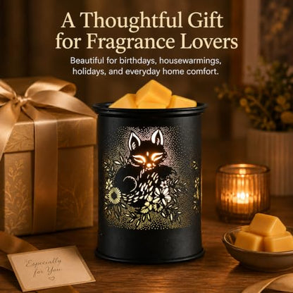 Wax Melt Warmer Metal Wax Warmer for Scented Wax Candle Wax Burner(Fox) | Electric Fragrance Candle Oil Burner 2 in 1 Wax Melts as Gifts for Moms Grandma Women Girls - style: Fox