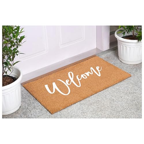 Calloway Mills Cursive Welcome Doormat, White (17" x 29") - color: White, size: 1'5" x 2'5" (Rectangular)