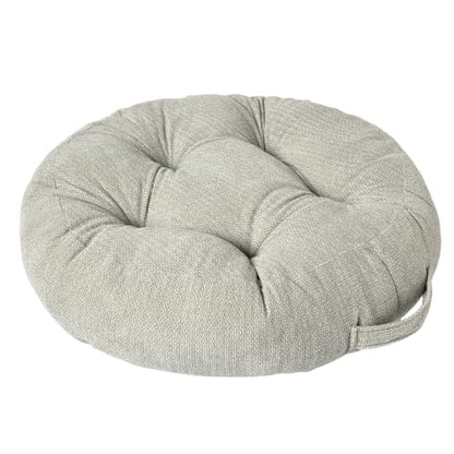 Floor Pillow Cushion with Handle for Adults Women Men | Large Meditation & Sitting Cushion Pillow for Tatami, Living Room, Yoga (1, Light Gray, Round, 22" x 22" x 6") - color: Light Gray, Round