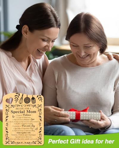 Mom Birthday Gifts, Gifts for Mom Gifts from Daughter Cutting Board | Mothers Day Christmas Gift for Mom from Daughter Son, Recipe for A Special Mom Gifts, Bamboo Cutting Board with Spoon - color: Mom