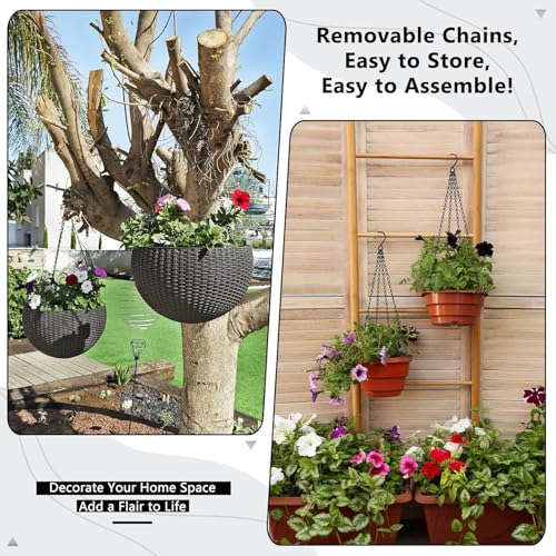 garini 6 Pack, 23 Inch Hanging Baskets Chain,Black Hanging Chains with Hooks Flower Pot Chain Replacement Plant Hangers for Planters, Bird Feeders and Lanterns - color: Black, size: 6P