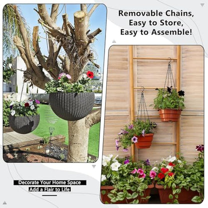 garini 6 Pack, 23 Inch Hanging Baskets Chain,Black Hanging Chains with Hooks Flower Pot Chain Replacement Plant Hangers for Planters, Bird Feeders and Lanterns - color: Black, size: 6P