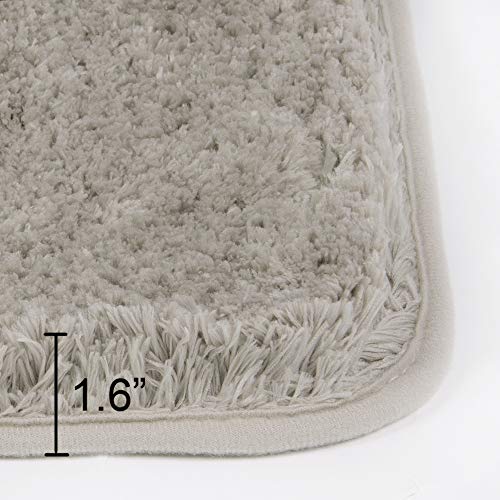 Walensee Shaggy 2 Piece Bath Rug Sets (Light Tan) 20 x 24 U Shape Contour Rug & 20 x 32 Bathroom Rug Machine Wash/Dry Bath Mats Plush Absorbent Bathroom Rugs and Mats Set Non Slip - color: Light Tan