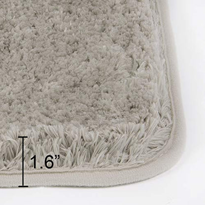 Walensee Shaggy 2 Piece Bath Rug Sets (Light Tan) 20 x 24 U Shape Contour Rug & 20 x 32 Bathroom Rug Machine Wash/Dry Bath Mats Plush Absorbent Bathroom Rugs and Mats Set Non Slip - color: Light Tan